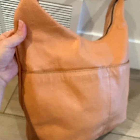 American Leather Co Carrie Caramel Brown Leather Hobo Bermuda Vintage Bag - Picture 7 of 13